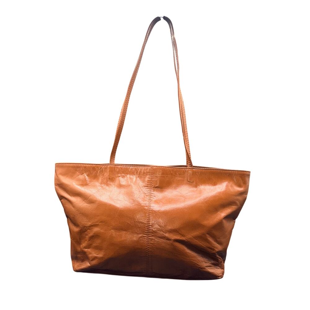 Latico Brown Genuine Leather East West Tote Shoulder Bag Floral Lining
